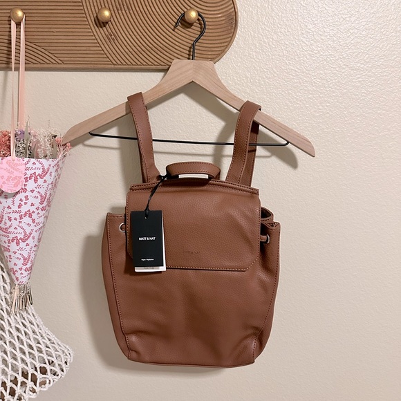 MATT +NAT Mumbai Med Vegan Backpack- in Brown NWT w Dust bag - Picture 1 of 8